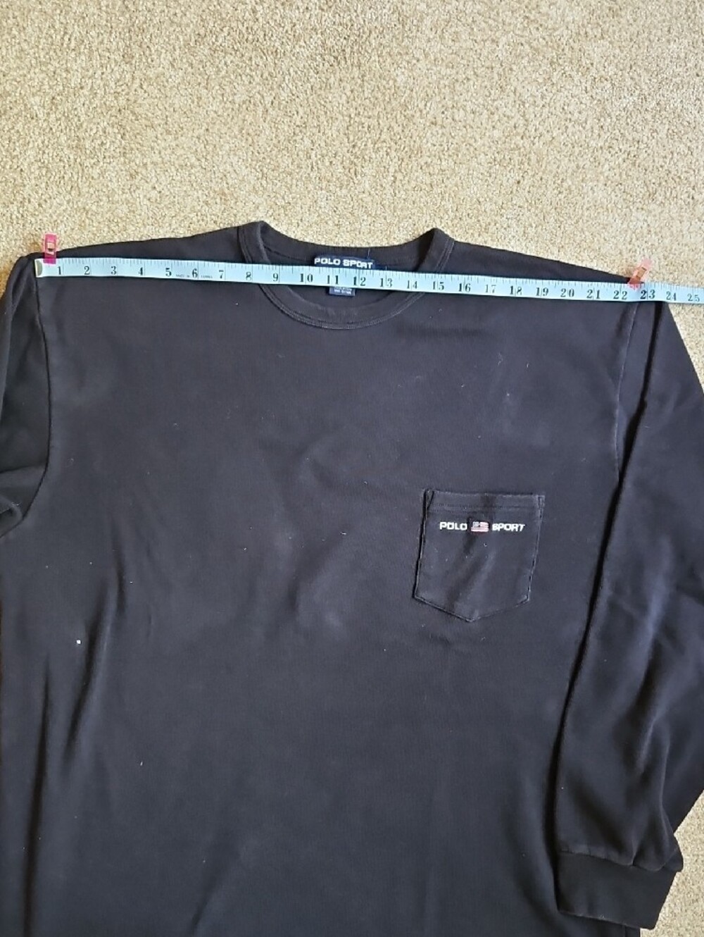 Ralph Lauren Size XL Mens Black Long-Sleeve Crewneck Sweatshirt with Subtle Logo - Picture 9 of 12